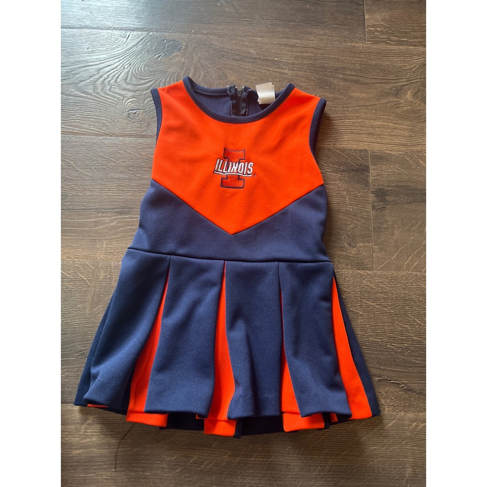 Little King University of Illinois Fighting Illini Cheerleader Dress Kids Size 4